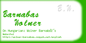 barnabas wolner business card